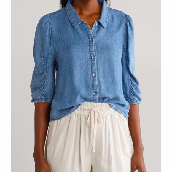 SPLENDID NWT TOULOUSE PUFF SLEEVE SHIRT SIZE SMALL - Picture 1 of 3